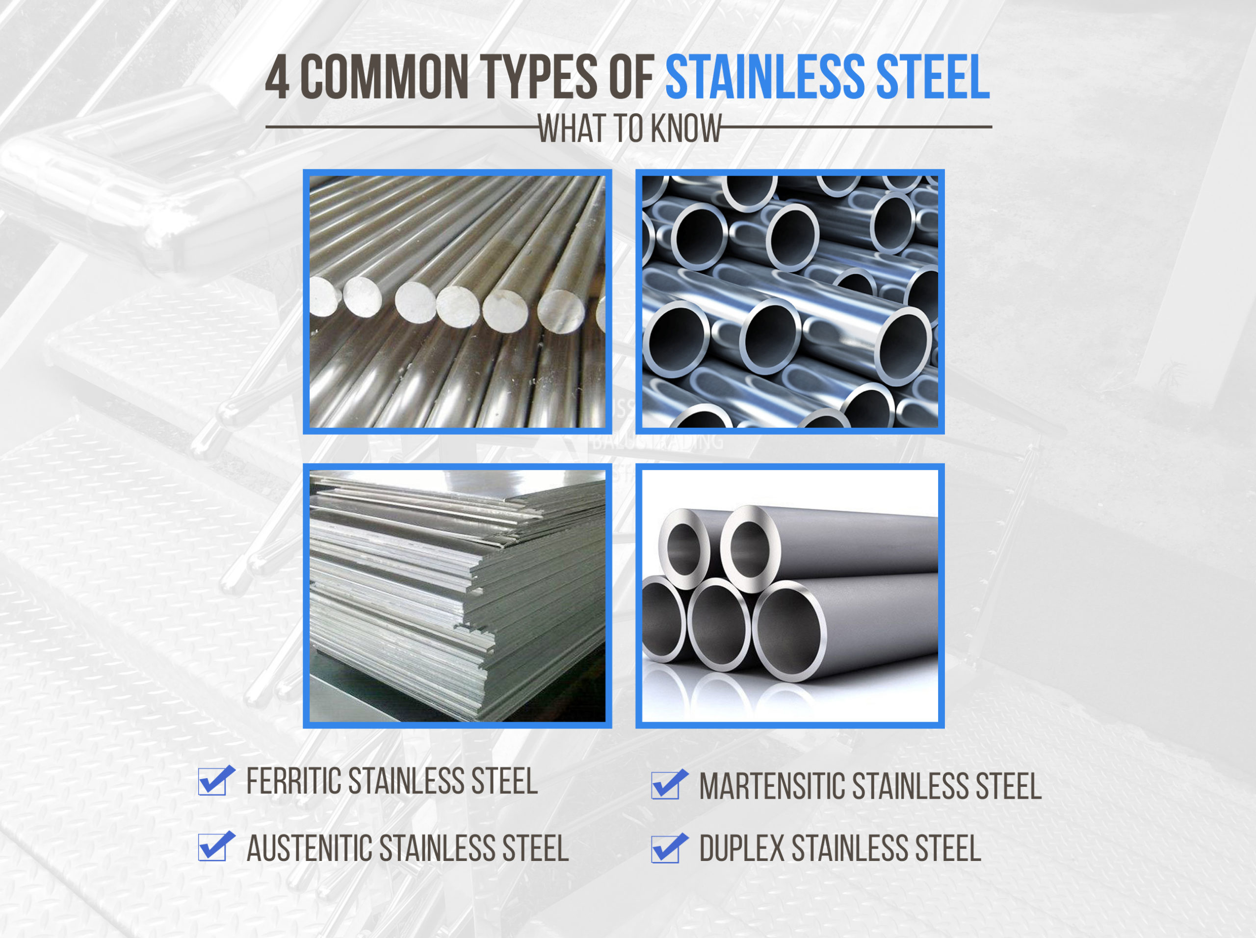 The different types of steel 